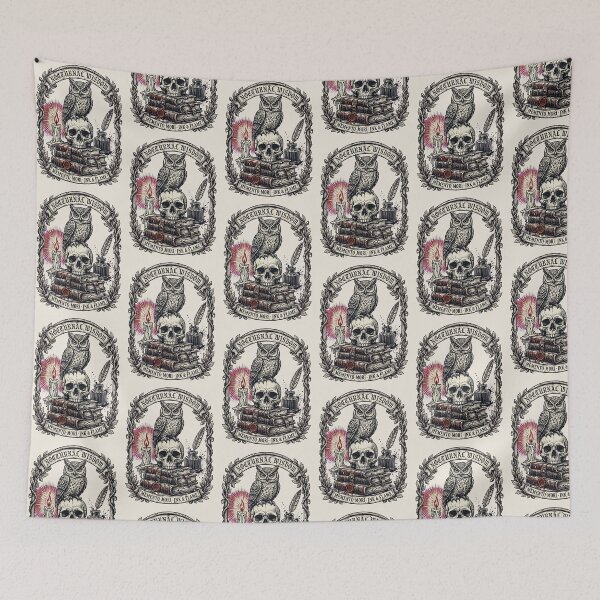 Item preview, NOCTURNAL WISDOM - Gothic Owl Skull Linocut Dark Academia designed and sold by Aisha Reda.