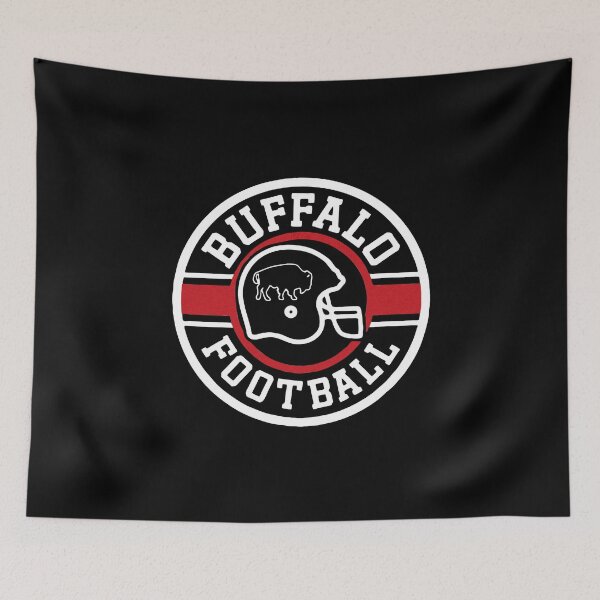 Item preview, Buffalo Football Helmet Red Black Athletic Crest Art designed and sold by mikosup.