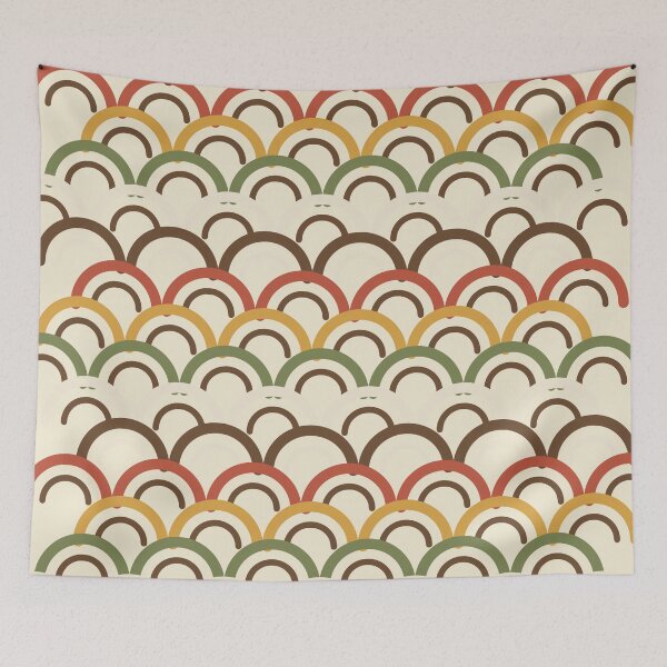 Item preview, Scallop Shingle Rows Heavy-Line 1970s Fish Scale Pattern designed and sold by KungPowUnicorn.