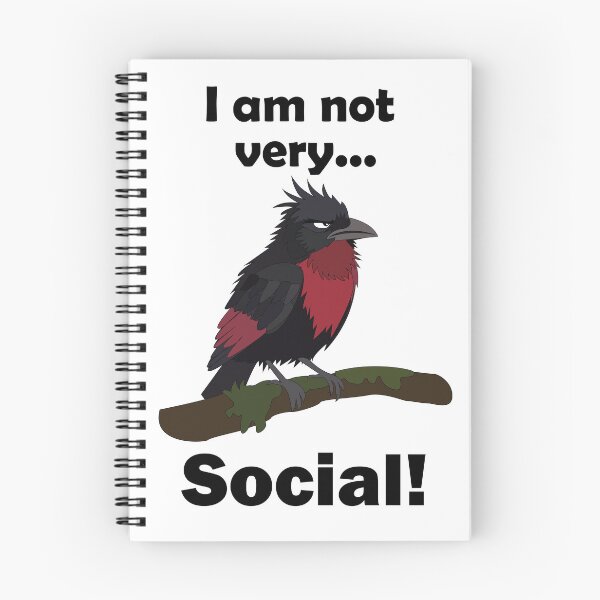 Item preview, Funny Introvert Red-Ruffed Fruitcrow designed and sold by Nisha Prabhu.