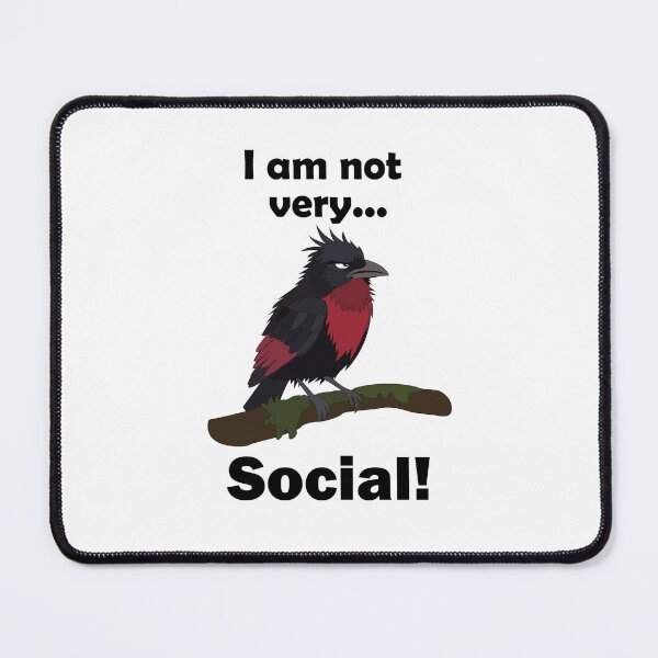 Item preview, Funny Introvert Red-Ruffed Fruitcrow designed and sold by Nisha Prabhu.