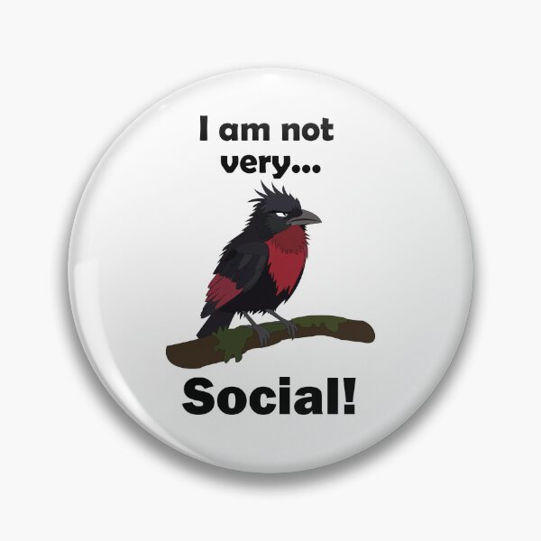 Item preview, Funny Introvert Red-Ruffed Fruitcrow designed and sold by Nisha Prabhu.