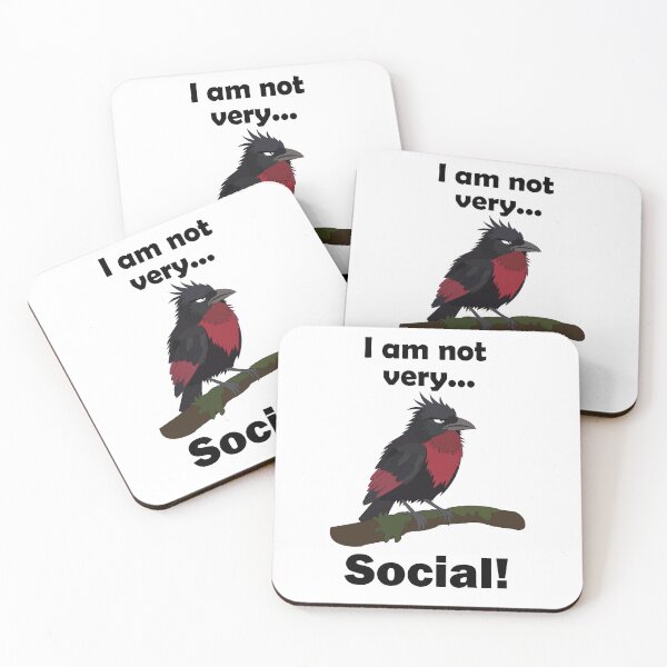 Item preview, Funny Introvert Red-Ruffed Fruitcrow designed and sold by Nisha Prabhu.
