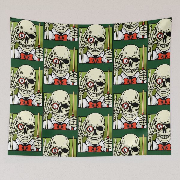 Item preview, Illustration Of Skeleton Playing Billiard 691 designed and sold by VinylBloom.