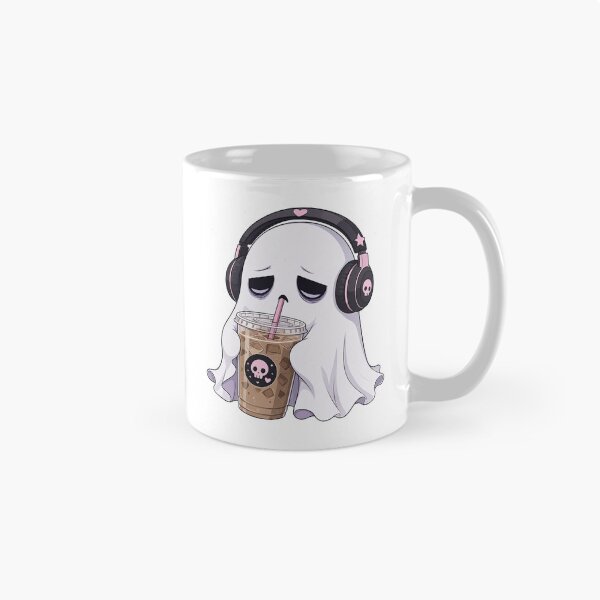 Item preview, Too Dead Inside To Socialize Funny Spooky Ghost Iced Coffee designed and sold by CoolCrazyChaos.