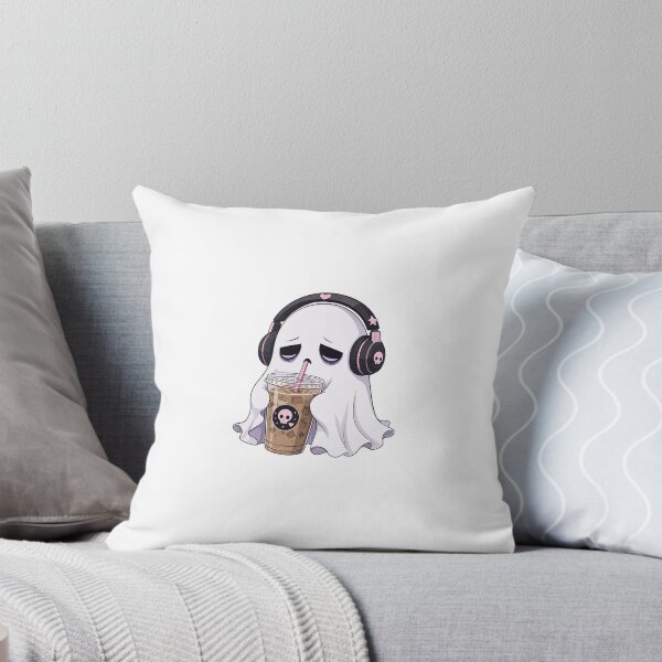 Item preview, Too Dead Inside To Socialize Funny Spooky Ghost Iced Coffee designed and sold by CoolCrazyChaos.