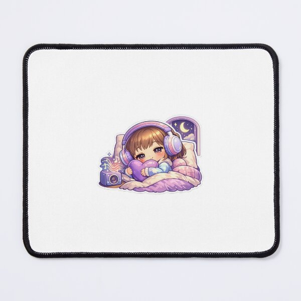 Item preview, Kpop Bedtime Sticker Chibi Cozy Music Aesthetic for Night Owls & Fans designed and sold by CutePrintCorner.
