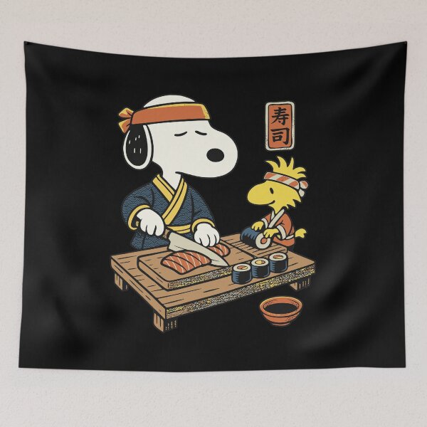 Item preview, Snoopy and Woodstock Sushi Chef Design designed and sold by Milforaelchi.