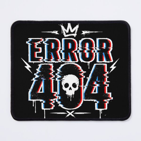 Item preview, Error 404 Glitch Skull Cyberpunk Typography Art designed and sold by Munib302.