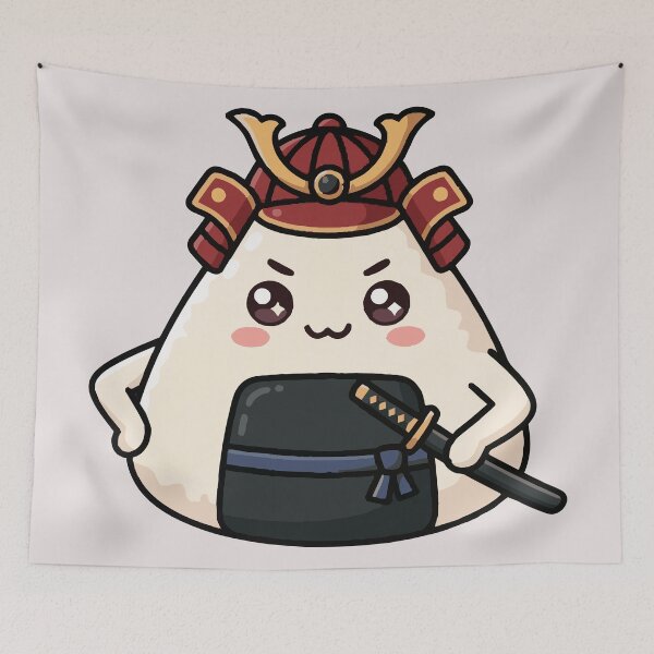 Item preview, Kawaii Onigiri Samurai Cute Japanese Anime Rice Ball designed and sold by Maria Garcia´s.