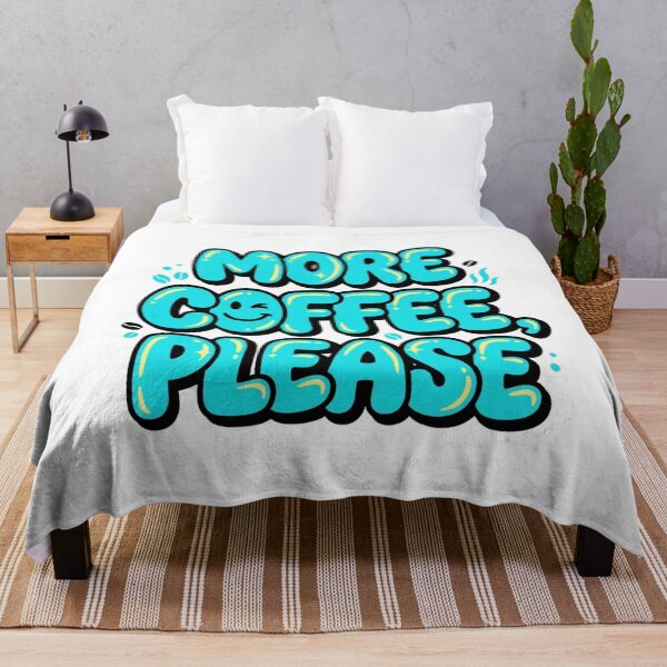 Item preview, More Coffee Please Chubby Bubble Typography Quote Art  designed and sold by Fine-Arts-Lab.