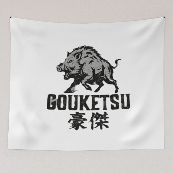 Item preview,  GOUKETSU Wild Boar Japanese Kanji Hero Streetwear Graphic designed and sold by Kokeshidreams.
