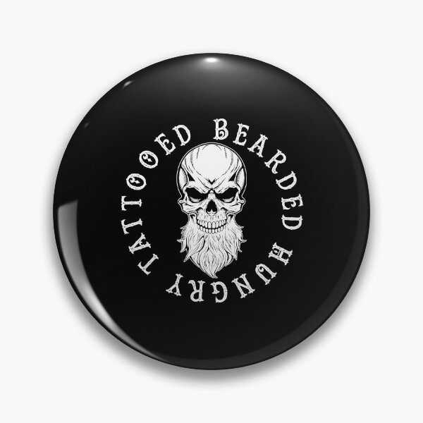 Item preview, Tattooed Bearded Hungry Skull designed and sold by caruku666.
