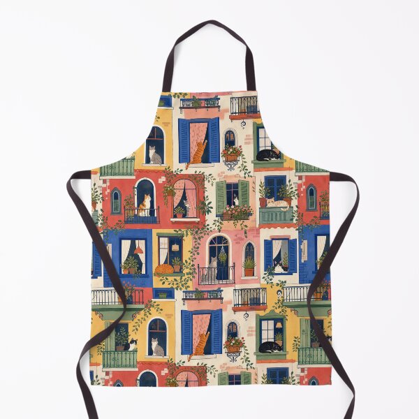 Item preview, Colorful Cats in Windows Pattern designed and sold by frumixart.