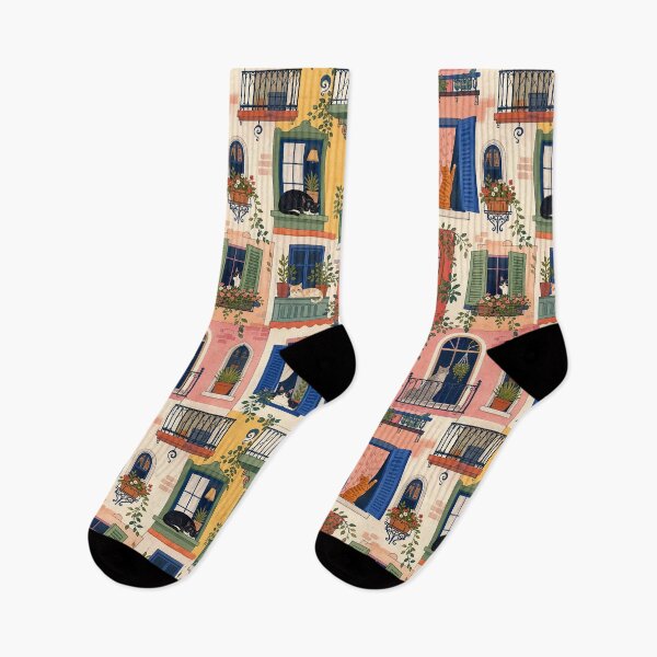Item preview, Colorful Cats in Windows Pattern designed and sold by frumixart.