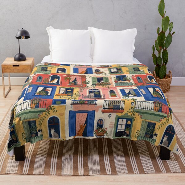 Item preview, Colorful Cats in Windows Pattern designed and sold by frumixart.