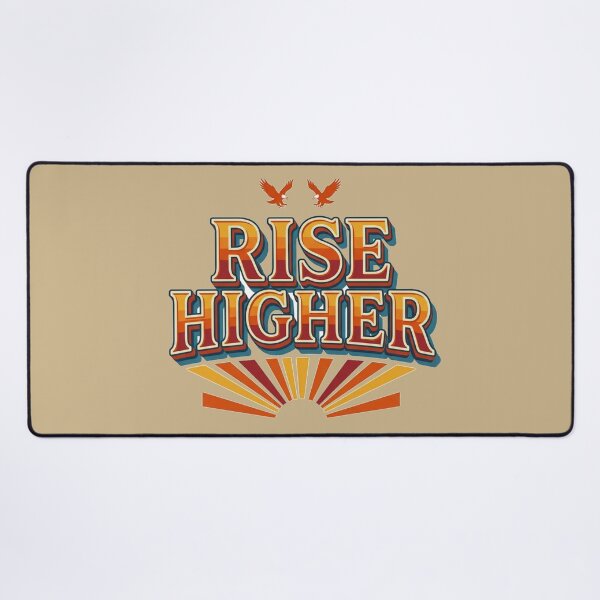 Item preview, Rise Higher Retro 70s Mountain Sunset Typography Quote Art designed and sold by Fine-Arts-Lab.