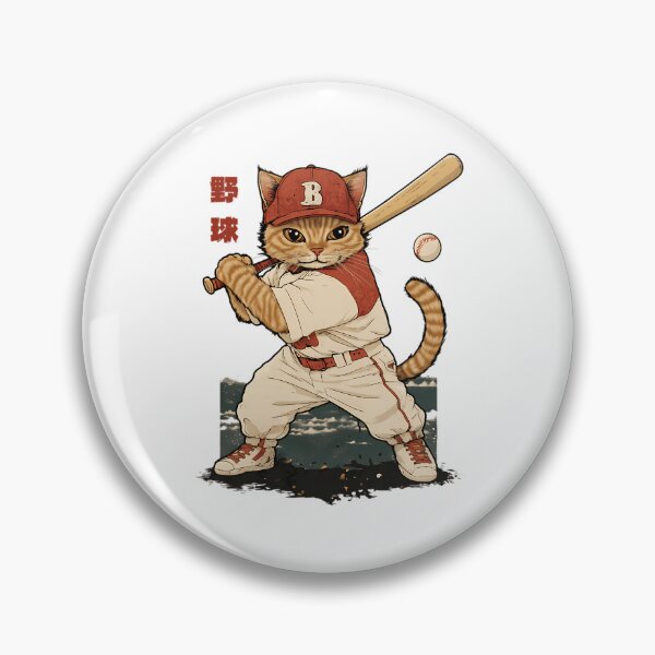 Item preview, Baseball Player Cat With Uniform And Bat designed and sold by HappyCatholicsd.