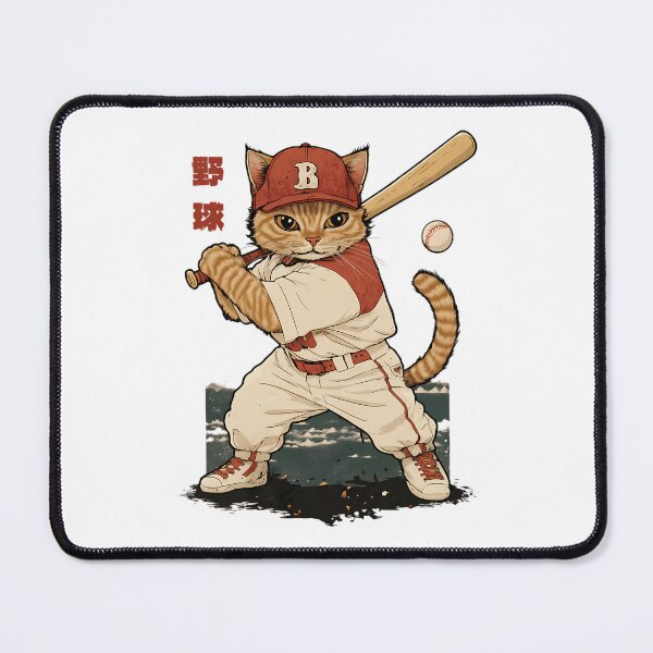 Item preview, Baseball Player Cat With Uniform And Bat designed and sold by HappyCatholicsd.