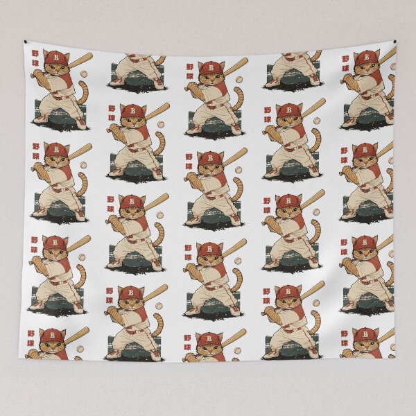 Item preview, Baseball Player Cat With Uniform And Bat designed and sold by HappyCatholicsd.