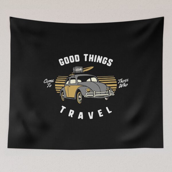 Item preview, Good Things Come To Those Who Travel Vintage Beetle Art designed and sold by mikosup.