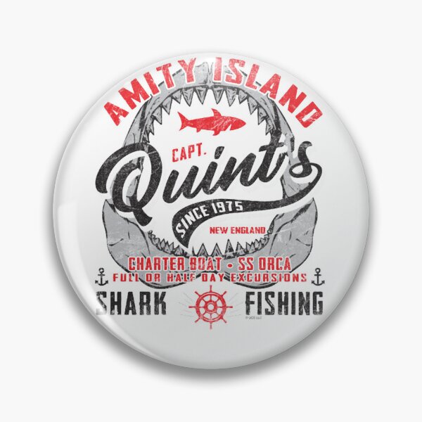 Item preview, Retro Ocean Monster Shark Fishing Badge designed and sold by HonorHoude.