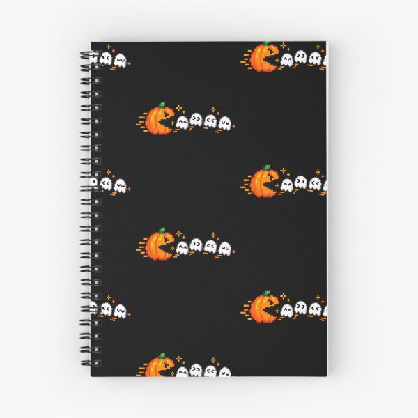 Item preview, Retro 8-Bit Pixel Pumpkin Chasing Ghosts Arcade Halloween Design designed and sold by AnimeSH9.