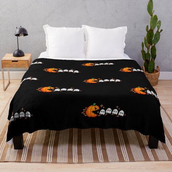 Item preview, Retro 8-Bit Pixel Pumpkin Chasing Ghosts Arcade Halloween Design designed and sold by AnimeSH9.