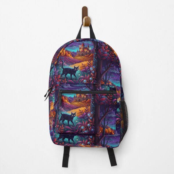 Item preview, Enchanted Autumn Night: Magical Black Cat & Glowing Castle designed and sold by PurrfectHome.