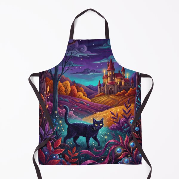 Item preview, Enchanted Autumn Night: Magical Black Cat & Glowing Castle designed and sold by PurrfectHome.