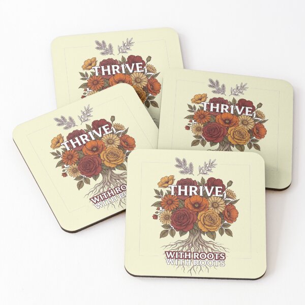 Item preview, Thrive With Roots Wildflower Botanical Quote Art designed and sold by Fine-Arts-Lab.