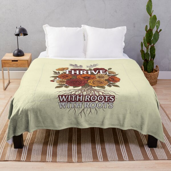 Item preview, Thrive With Roots Wildflower Botanical Quote Art designed and sold by Fine-Arts-Lab.