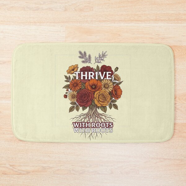 Item preview, Thrive With Roots Wildflower Botanical Quote Art designed and sold by Fine-Arts-Lab.