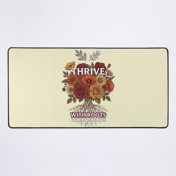 Item preview, Thrive With Roots Wildflower Botanical Quote Art designed and sold by Fine-Arts-Lab.