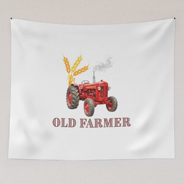 Item preview, Old Farmer Vintage Red Tractor - Rustic Agriculture Quote designed and sold by Frafri92.