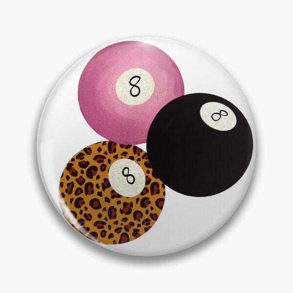 Item preview, Trendy 8 Ball Trio Pink Leopard and Black Aesthetic designed and sold by DigiBlossom.