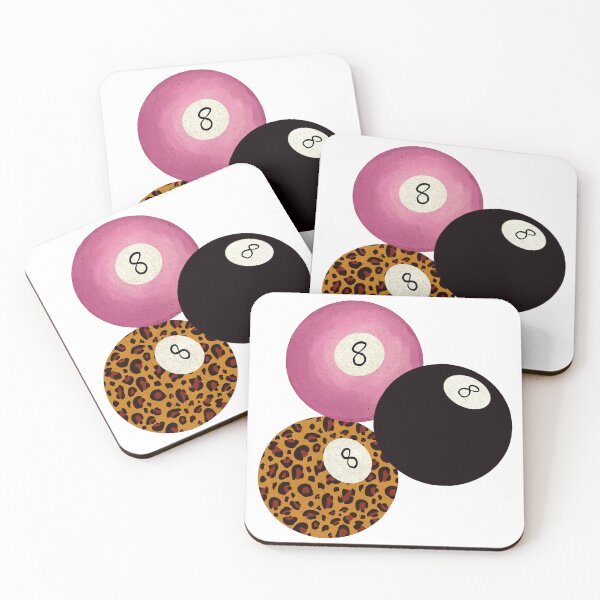 Item preview, Trendy 8 Ball Trio Pink Leopard and Black Aesthetic designed and sold by DigiBlossom.