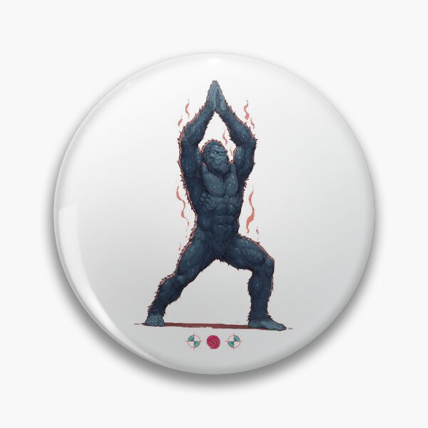 Item preview, Hot Yoga Warrior I – Funny Sasquatch Fitness Design (Virabhadrasana I) designed and sold by Whimsy Trail Co.
