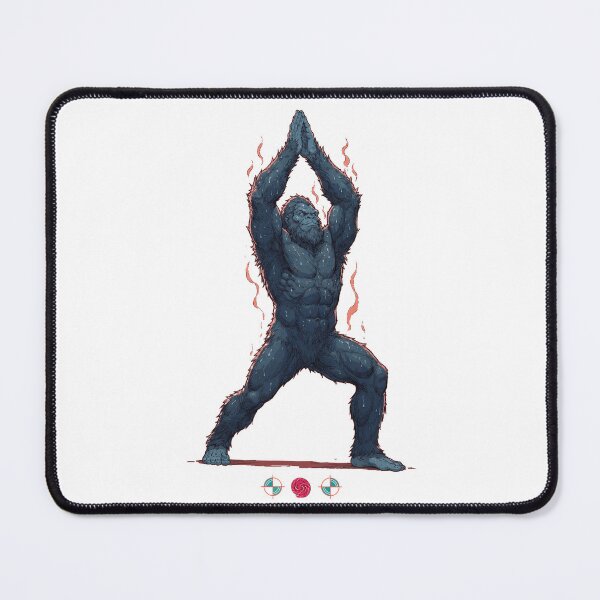 Item preview, Hot Yoga Warrior I – Funny Sasquatch Fitness Design (Virabhadrasana I) designed and sold by Whimsy Trail Co.