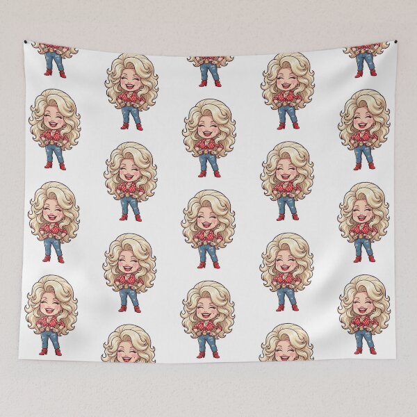 Item preview, Chibi Dolly Parton Cartoon Cute Retro Country Music Queen Nashville Cowgirl Fan    designed and sold by raedattia.