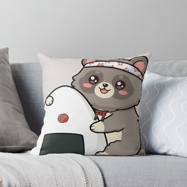 Item preview, Kawaii Tanuki Hugging Onigiri Japanese Anime designed and sold by Maria Garcia´s.
