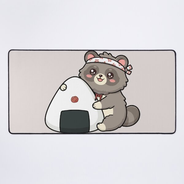 Item preview, Kawaii Tanuki Hugging Onigiri Japanese Anime designed and sold by Maria Garcia´s.