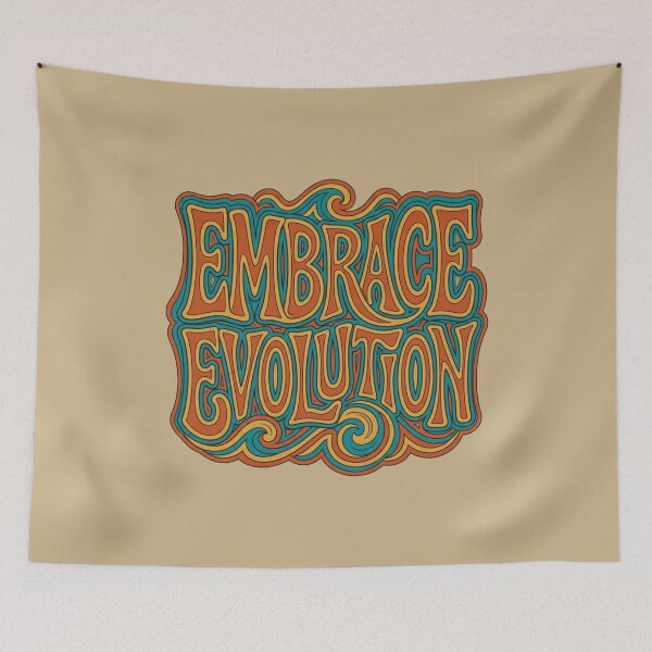 Item preview, Embrace Evolution Retro 70s Groovy Typography Art designed and sold by Fine-Arts-Lab.