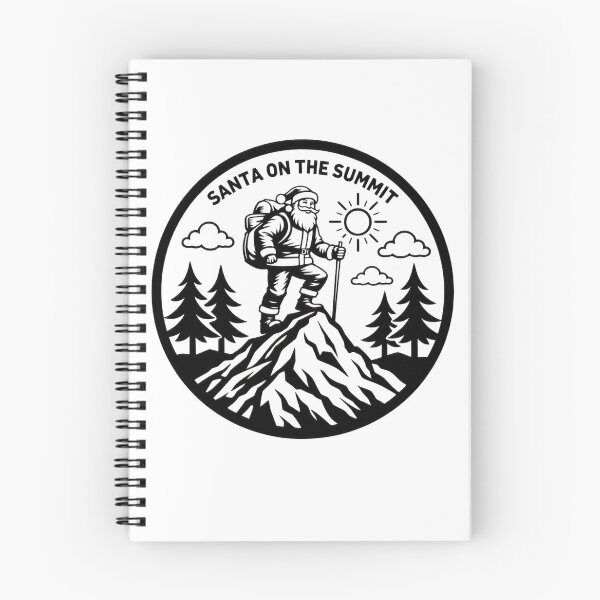 Item preview, Santa on the Summit Hiking Santa Mountain Adventure Badge designed and sold by GabeMountainArt.