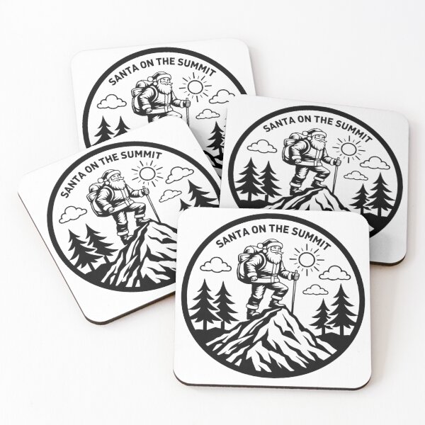 Item preview, Santa on the Summit Hiking Santa Mountain Adventure Badge designed and sold by GabeMountainArt.