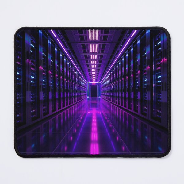 Item preview, Vaporwave Neon Grid Tunnel Digital Art designed and sold by IntelliMindDesigns.