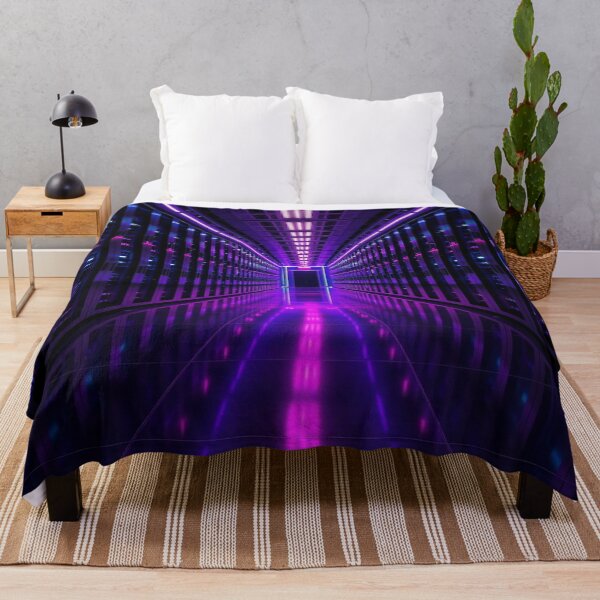Item preview,  Vaporwave Neon Grid Tunnel Digital Art designed and sold by IntelliMindDesigns.