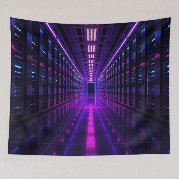 Item preview,  Vaporwave Neon Grid Tunnel Digital Art designed and sold by IntelliMindDesigns.