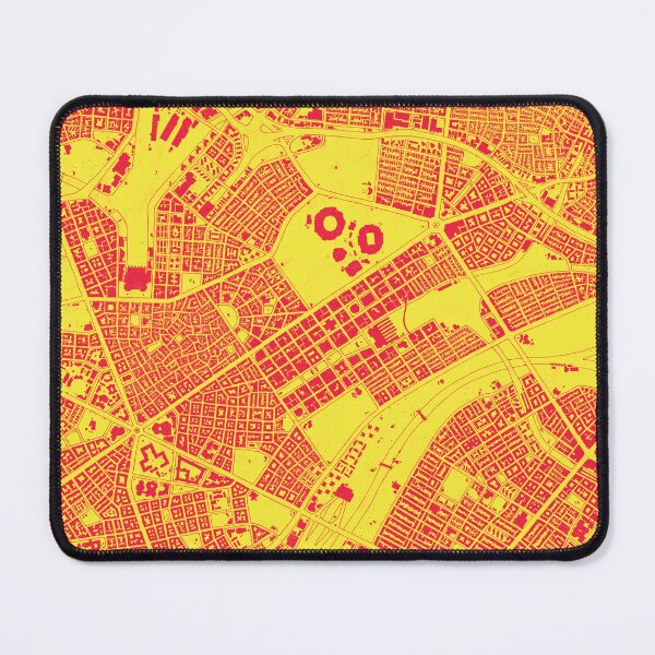 Item preview, Hand drawn city map red on yellow designed and sold by The Imperfect City.