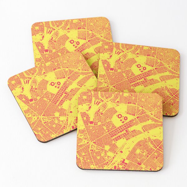 Item preview, Hand drawn city map red on yellow designed and sold by The Imperfect City.